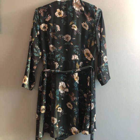 Frank and Oak Floral Double Button Overcoat Small - Picture 3 of 5